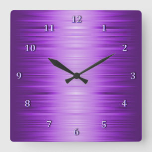 Horloge murale violette pourpre ombragée de carr