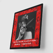 Horloge murale Virginia Woolf & citation sur l'amo (Angle)