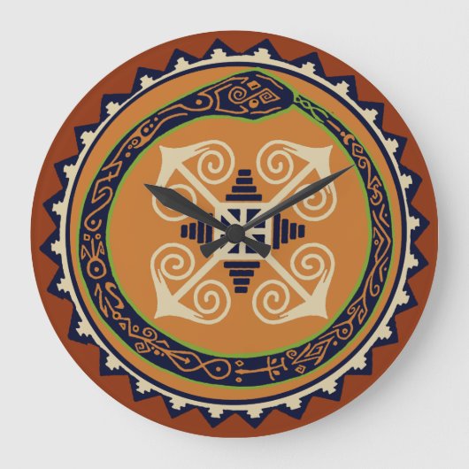 Horloge murale VooDou - Serpent Oroburous avec Cha (Recto)