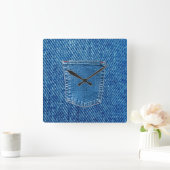Horloge murale western à poche en denim (Maison)