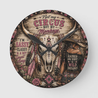 Horloge murale western Pas mon cirque