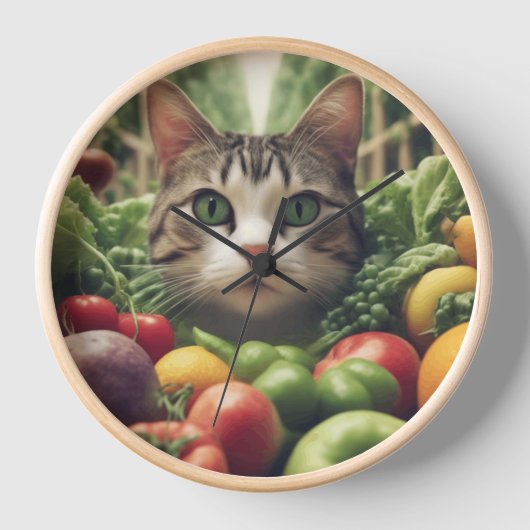 Horloge murale Whimsical avec conception de chats  (Recto)