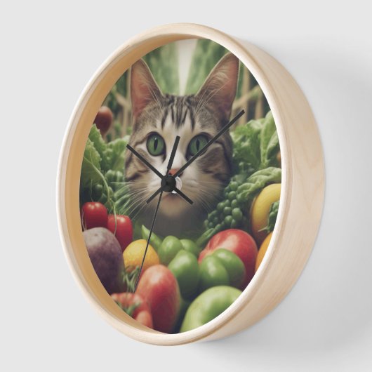Horloge murale Whimsical avec conception de chats  (Angle)