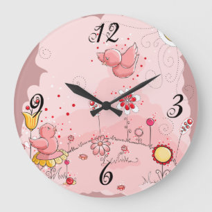 Horloge murale Whimsical Birds