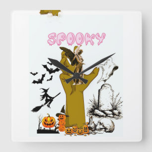 Horloge murale zombie Halloween effrayant - Fantôm