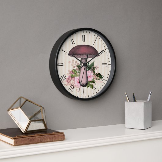 Horloge Mushroom et compilation florale (Bureau)
