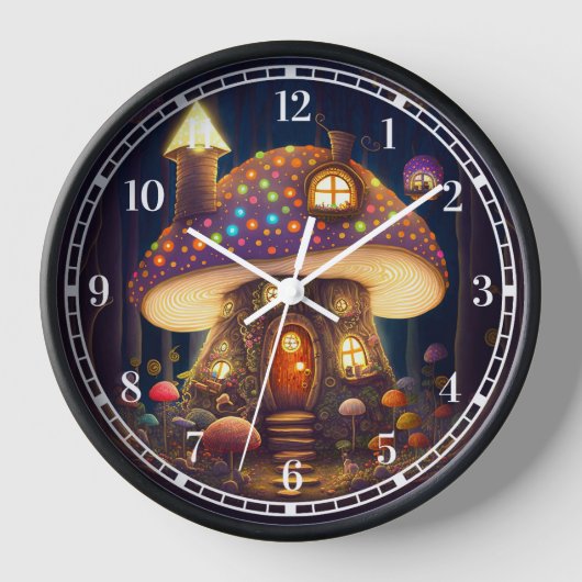 Horloge Mushroom House Imaginaire Art (Recto)
