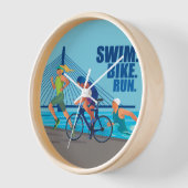 Horloge NAGEZ. VÉLO. EXÉCUTEZ. Timekeeper TRIATHLON (Angle)