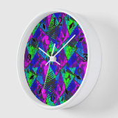 Horloge Nappe abstraite néon (Angle)