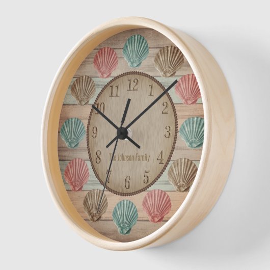 Horloge Nautical Seashells (Angle)