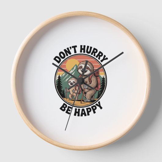 Horloge Ne vous dépêchez pas, soyez heureux de l'équipe of (Recto)