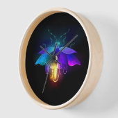 Horloge Neon Firefly sur noir (Angle)