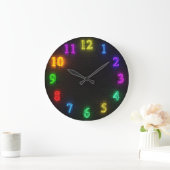 Horloge néon multicolore 3D (Maison)