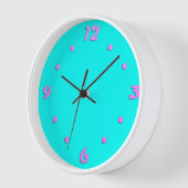 Horloge Néon turquoise clair tonalité moderne tendance (Angle)