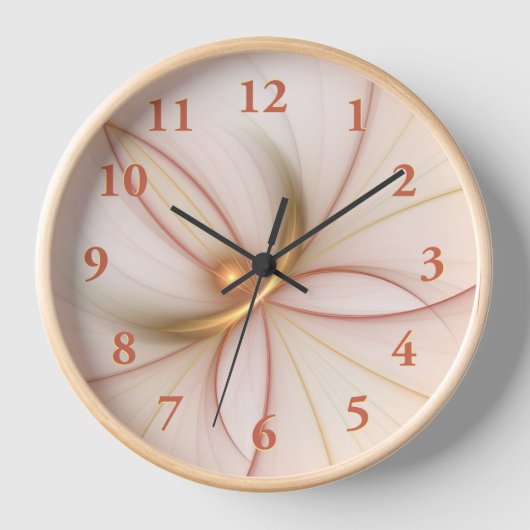 Horloge Noble Cuivre Et Or Abstrait Art Fractal Moderne (Recto)