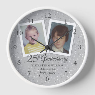 Horloge Noces d'argent 25e Anniversaire de Mariage 2 Photo