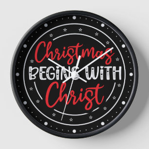 Horloge Noël commence avec le Christ-65772
