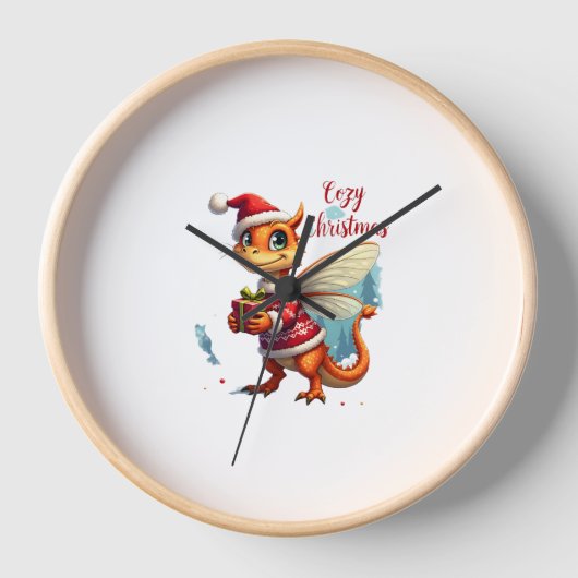 Horloge Noël des libellules confortables (Recto)
