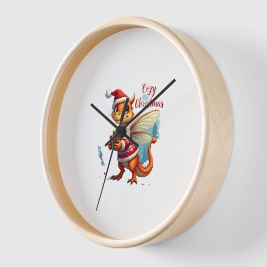 Horloge Noël des libellules confortables (Angle)