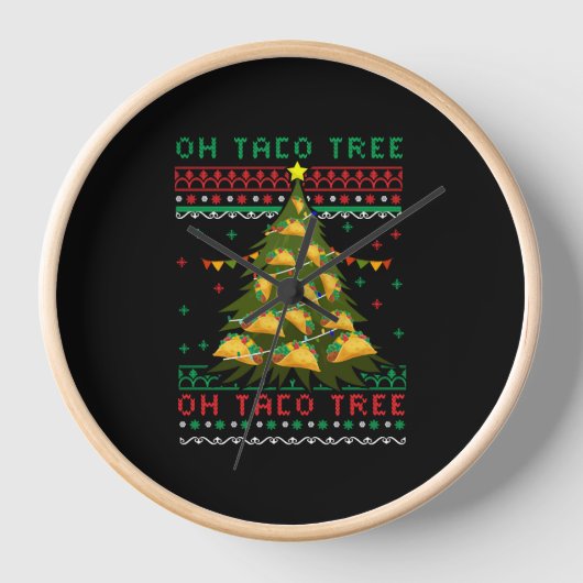 Horloge Noël mexicain, taco mexicain de Noël, mexicaine (Recto)
