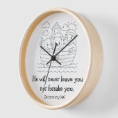 Horloge Noé's Ark-Bible Verse-Deutéronome 31:6 (Angle)
