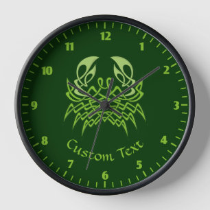 Horloge Nœud celtique du crabe vert