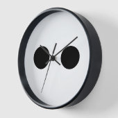 Horloge Noir Blanc Funny Mignonne Visage Yeux Cadeau éléga (Angle)