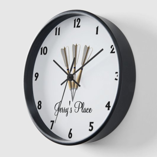 Horloge Noir de conception des fléchettes (Angle)