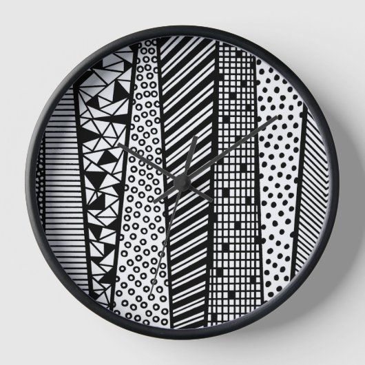 Horloge Noir et blanc - motif moderne (Recto)