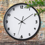 Horloge Noir minimal grand nombre minimal Blanc minimal<br><div class="desc">Noir minimal grand nombre Mini horloge blanche</div>