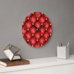 Horloge Noir Rouge Or