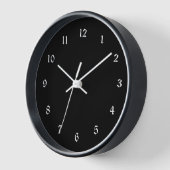 Horloge Noir uni simplement élégant (Angle)