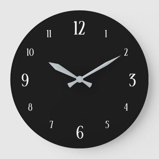 Horloge noire avec chiffres blancs moderne (Recto)