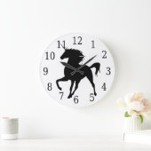 Horloge noire de silhouette Unicorne (Maison)