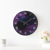 Horloge noire des chiffres romains ronds Roses (Maison)