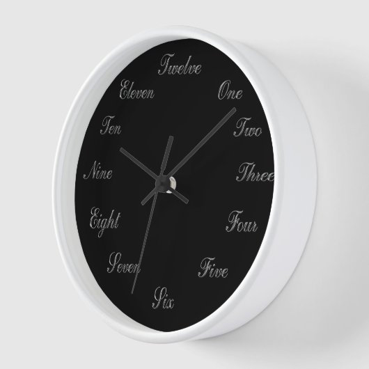 Horloge noire en argent (Angle)
