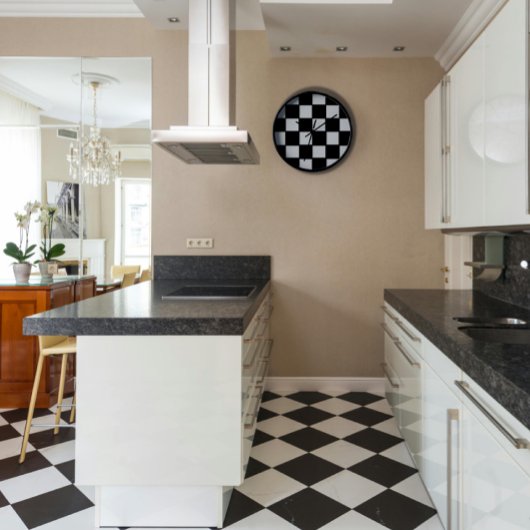 Horloge noire et blanche rétro