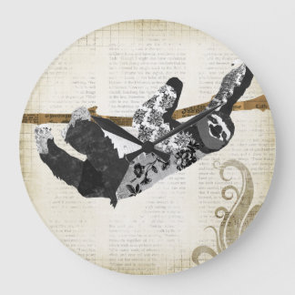 Horloge noire et blanche vintage de paresse