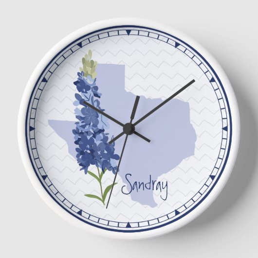 Horloge Nom Bluebonnet Texas (Recto)