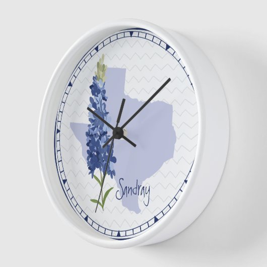 Horloge Nom Bluebonnet Texas (Angle)