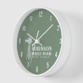 Horloge Nom de famille Agritourisme Rustique Windmill Sage (Angle)