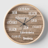 Horloge Nom de famille de l'écriture océanique de bois de (Recto)