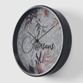 Horloge Nom de famille Floral Damask (Angle)