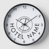 Horloge Nom de l'hôtel simple Logo personnalisé N'importe (Recto)