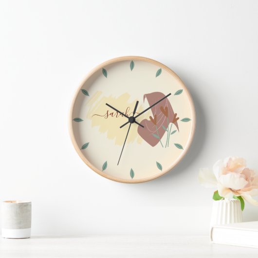 Horloge Nom minimal du monogramme islamique moderne (Maison)
