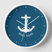 Horloge Nom minimal Nautical Ocean Blue Boat (Recto)