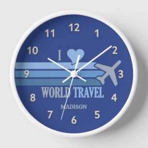 Horloge Nom personnalisé World Travel