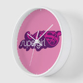 Horloge Nom Super Supergirl et Bouclier S (Angle)