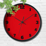 Horloge Nombre noir minimal élevé | Rouge minimal<br><div class="desc">Nombre noir minimal élevé | Horloge rouge minimale</div>