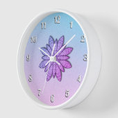 Horloge Nombres Blancs Plutôt Violets (Angle)